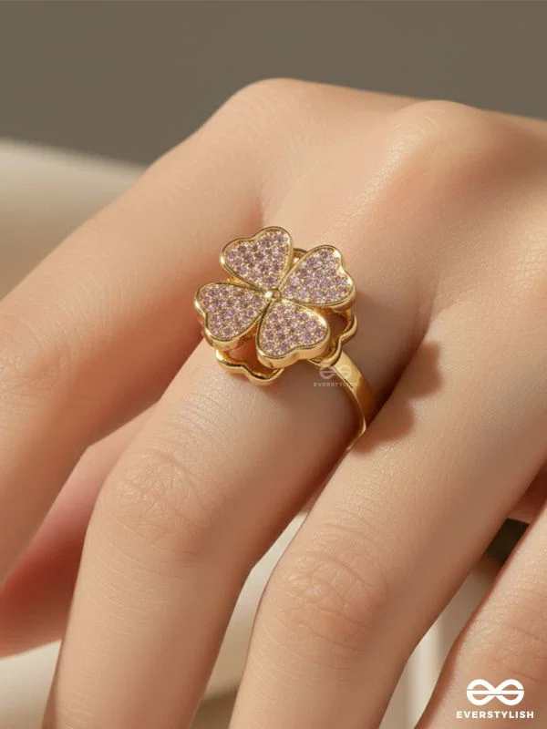 ANXIETY SPINNING RING INLAID WITH CUBIC ZICRONIA STONES